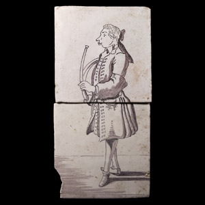 Post Medieval Dutch Ceramic Tiles with Man