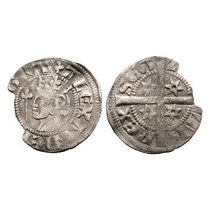 British Medieval Coins - Alexander III - 24 Point Long Cross Penny