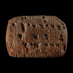 Uruk Pictographic Economic Clay Tablet Relating to Cattle