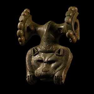 Bronze Handle with Lion-Skin Head