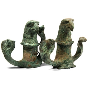 Bronze Chariot Mount Pair with Eagle and Cobras