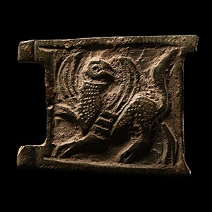 Medieval Bronze Zoomorphic Belt Buckle Plate