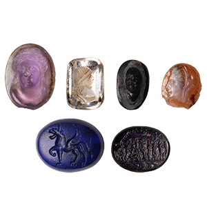 Post Medieval Stone and Glass Intaglio and Cameo Group