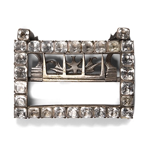 Georgian Jewelled White Metal Shoe Buckle