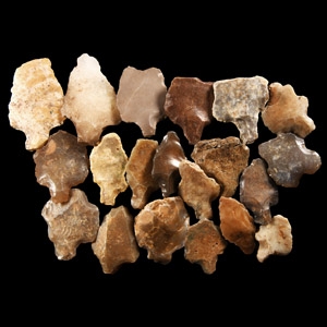 Stone Age Aterian Tanged Arrowhead Group