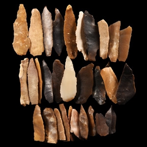 Stone Age Flint Projectile Point Group