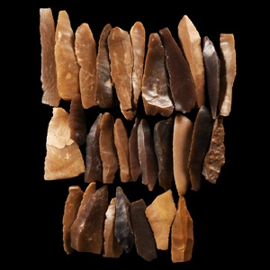 Stone Age Flint Projectile Point Group