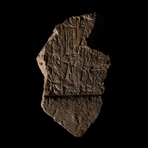 Babylonian Clay Brick Fragment with Cuneiform