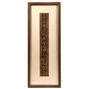 Framed Coptic Wool Garment Fragment with Female Heads