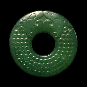 Chinese Green Glass Bi Disc