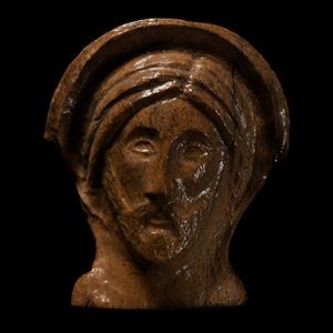 Post Medieval Carved Bone Bust of Christ