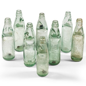Post Medieval Glass Codd Drink Bottle Group