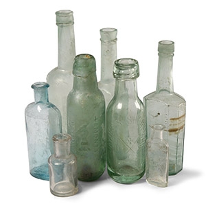 Post Medieval Mixed Glass Bottle Group