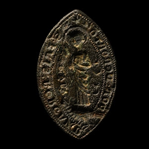 Large Medieval Bronze Ecclesiastical Seal Matrix