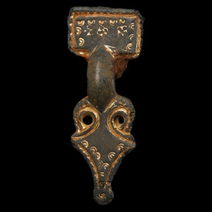Anglo-Saxon Gilt Bronze Square-Headed Brooch