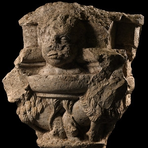 Medieval Stone Capital with Prophet Daniel and Lions