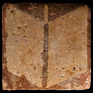 Medieval Glazed Ceramic Tile with Open Book
