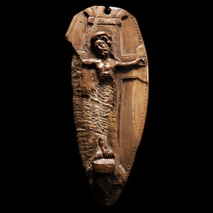 Medieval Carved Bone Plaque Depicting Christ