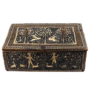 Indo-Portuguese Painted Wooden Box