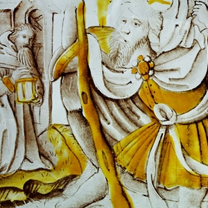 Medieval Stained Glass Roundel of Saint Christopher