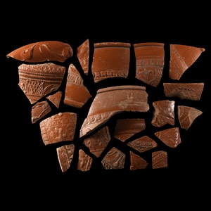 Roman Thames Decorated Samian Ware Pottery Collection