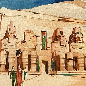 Egyptian Temple of Abu Simbel by J. W. Cox