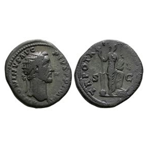 Ancient Roman Imperial Coins - Antoninus Pius - Annona AE Dupondius