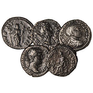 Ancient Roman Imperial Coins - Hadrian to Elagabalus - Mixed AR Denarii Group [5]