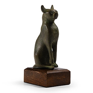 Egyptian Style Bronze Seated Cat