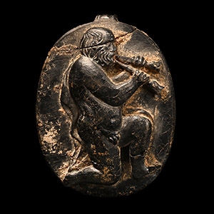 Roman Style Bone Cameo of Silenus