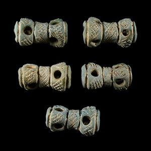 Romano-Egyptian Light Blue Faience Bead Group