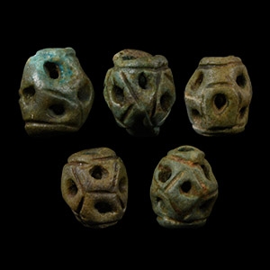 Romano-Egyptian Green Faience Bead Group