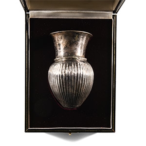 Eastern Greek Ribbed Silver Vase