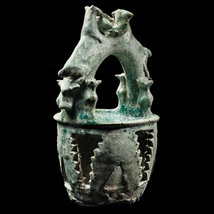 Central Asian Ziwiye Turquoise Frit Offering Basket