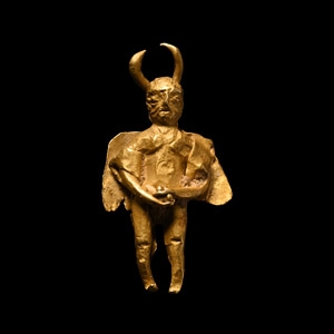 Gold Miniature God Pendant