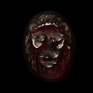 Roman Gemstone with Lion Face