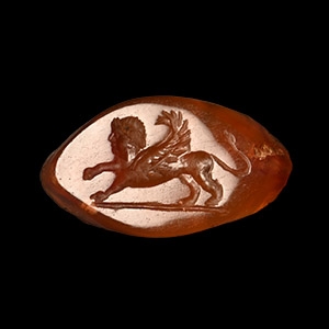 Carnelian Bezel Fragment with Sphinx