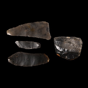 Stone Age British Neolithic Flint Blade and Core Group