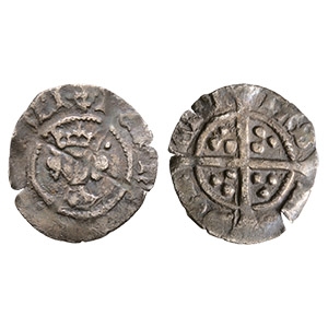 English Medieval Coins - Henry VI - London - Leaf Pellet Halfpenny
