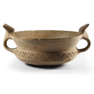 Western Asiatic Double-Handled Terracotta Drinking Vessel