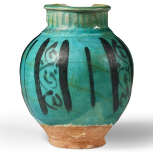 Khorasan Blue Glazed Jar with Decoration
