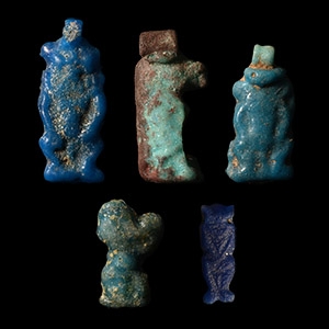 Egyptian Amarna Faience Amulet Group