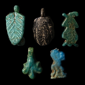Egyptian Faience Amulet Group