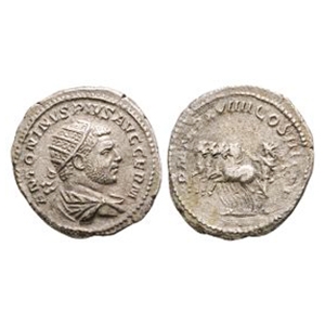 Ancient Roman Imperial Coins - Caracalla - Sol with Quadriga AR Antoninianus