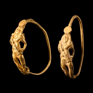 Greek Gold Eros Earrings