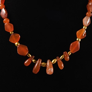 Western Asiatic Gold and Carnelian Bead Necklace