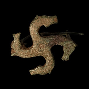 Roman Bronze Horse-Headed Brooch