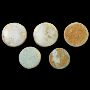 Egyptian Small Faience Pot Lid Collection