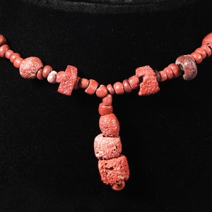 Western Asiatic Deep Red Glass Bead Necklace