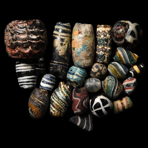 Egyptian Mosaic Glass Bead Group
